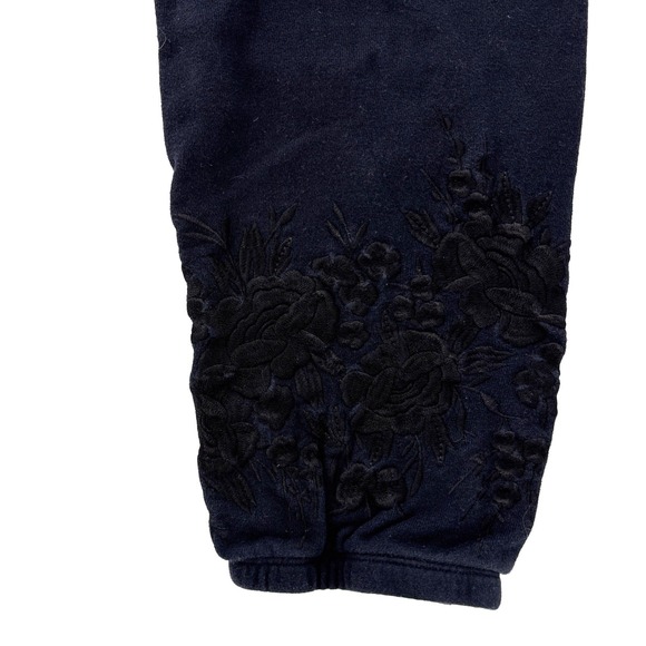 JW Los Angeles Embroidered Black Jogger Sweat Pants Medium Johnny Was - Picture 10 of 10